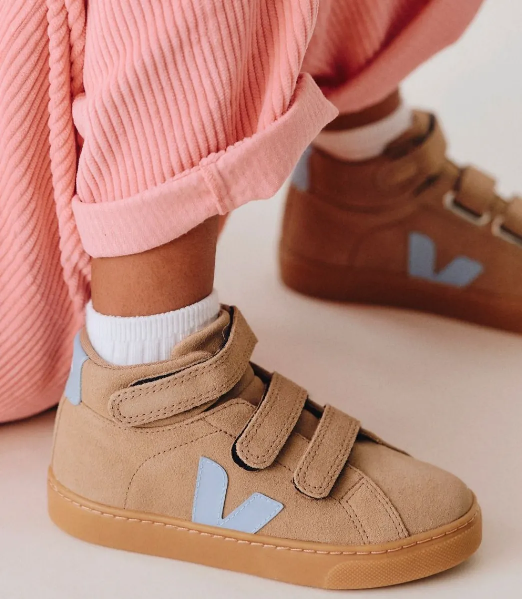 Kids VEJA ESPLAR MID SUEDE DUNE STEEL