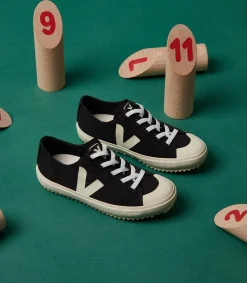 Kids VEJA FLIP ELASTIC LACES CANVAS BLACK PIERRE