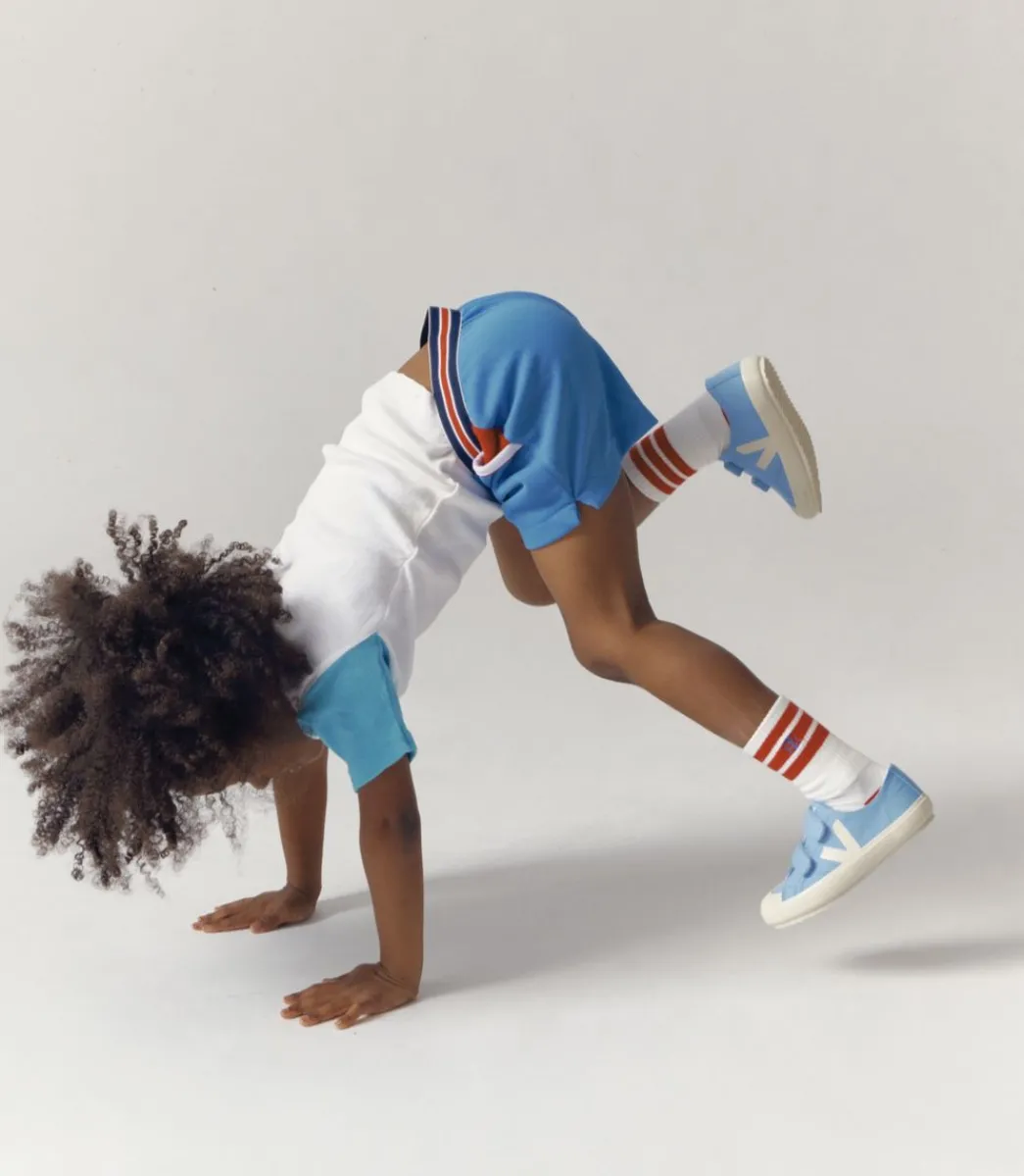 Kids VEJA OLLIE CANVAS AQUA PIERRE