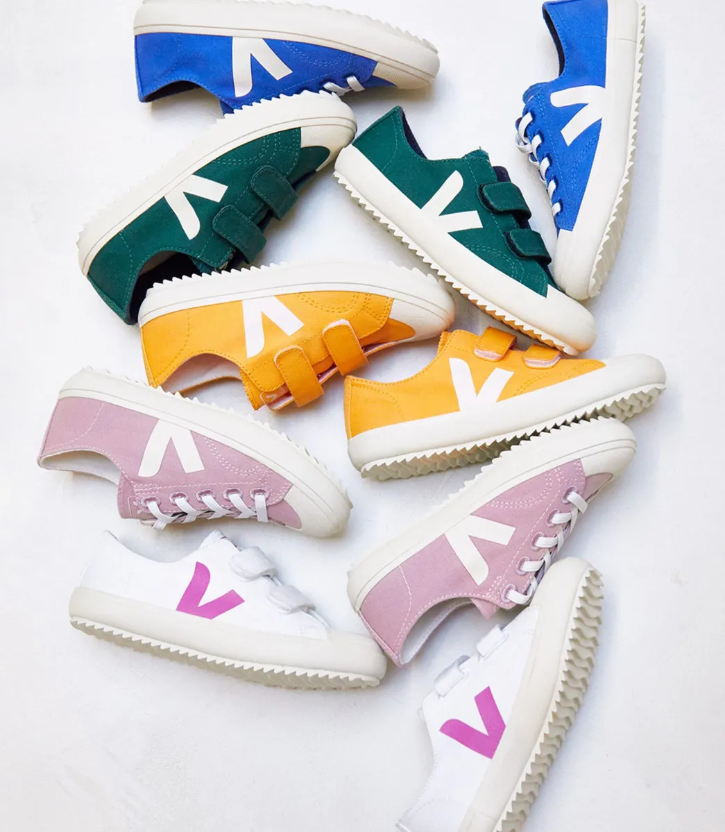 Kids VEJA OLLIE CANVAS WHITE LOTUS