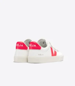 VEJA RECIFE LEATHER WHITE ROSE FLUO
