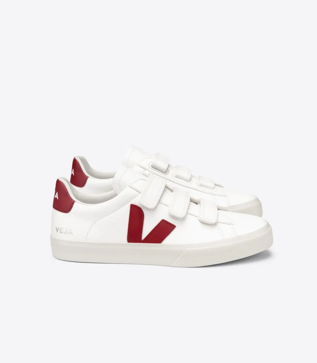 Women VEJA RECIFE LEATHER WHITE MARSALA
