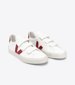 Women VEJA RECIFE LEATHER WHITE MARSALA