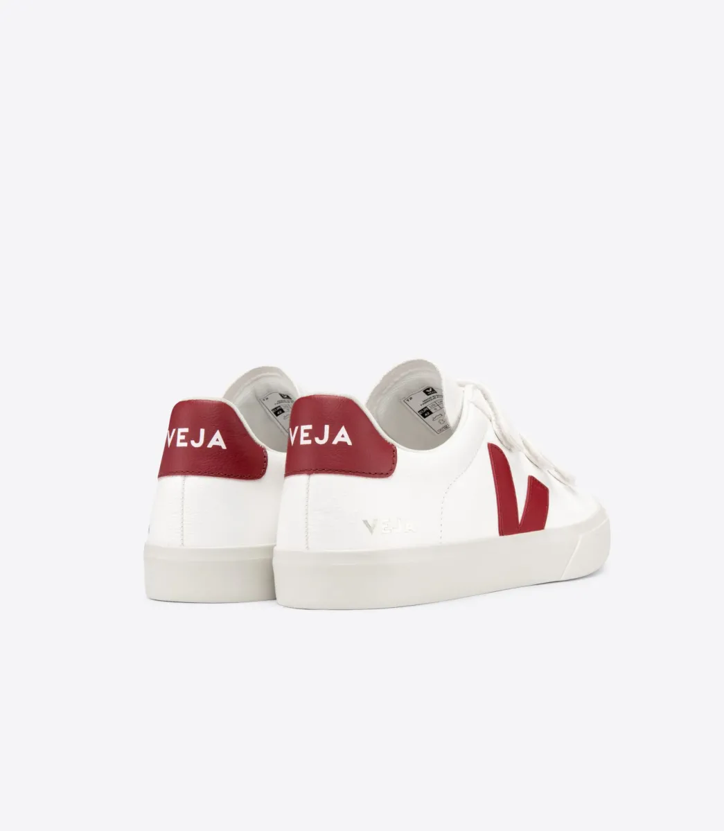 Women VEJA RECIFE LEATHER WHITE MARSALA