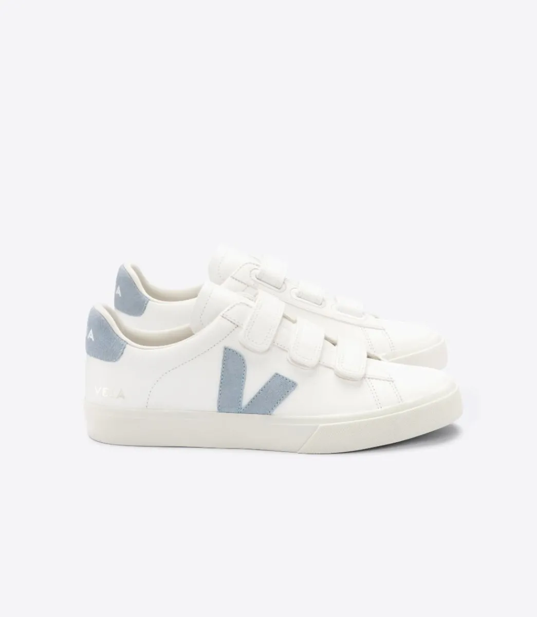 Women VEJA RECIFE LEATHER WHITE STEEL