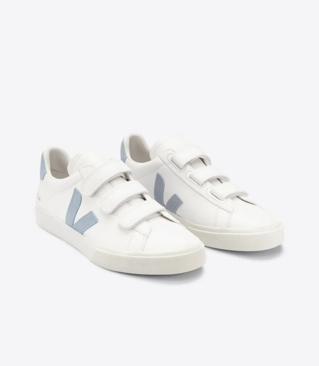 Women VEJA RECIFE LEATHER WHITE STEEL