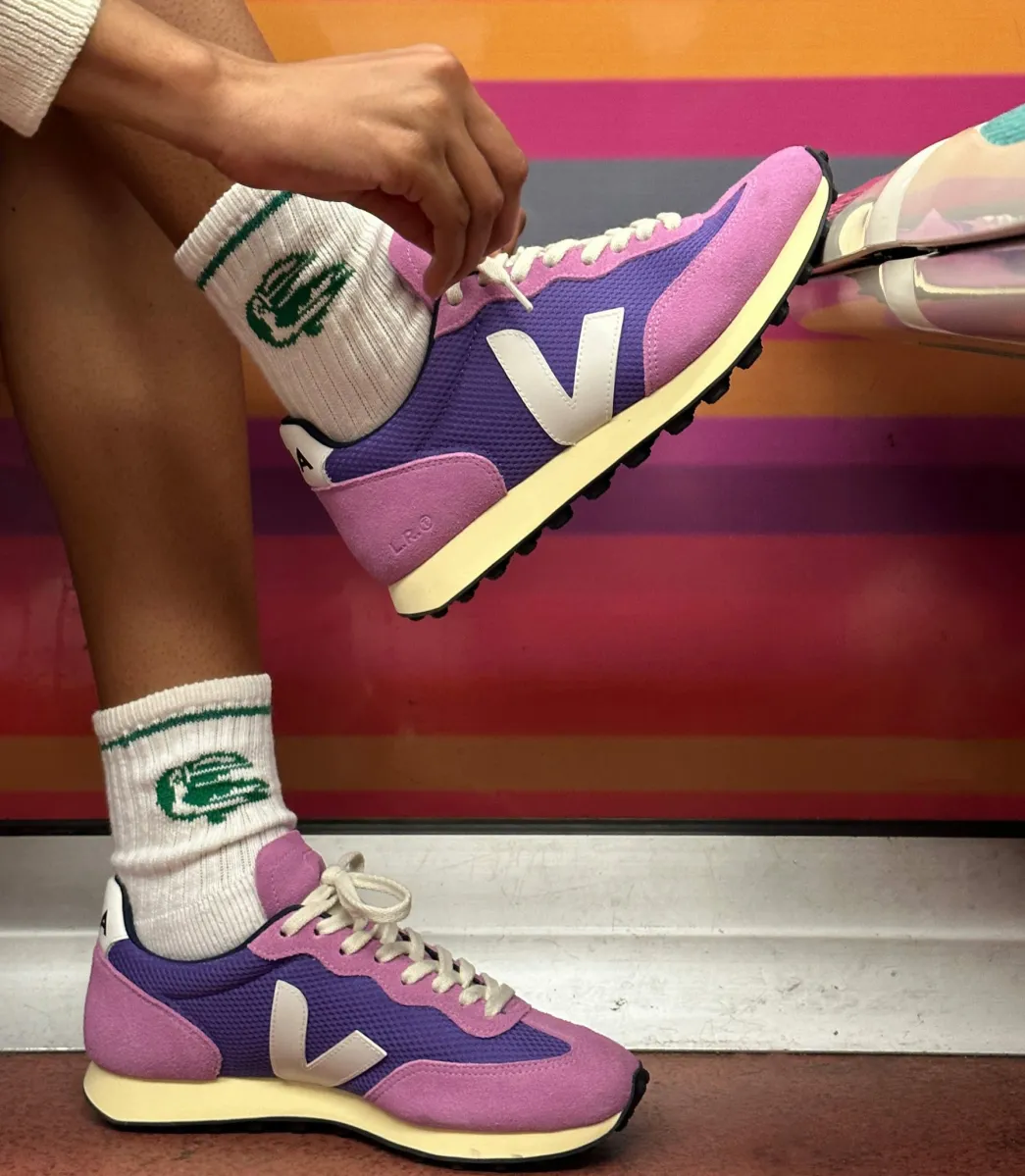 Women VEJA RIO BRANCO ALVEOMESH PURPLE WHITE