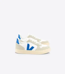 Kids VEJA V-10 LEATHER WHITE PAROS ALMOND