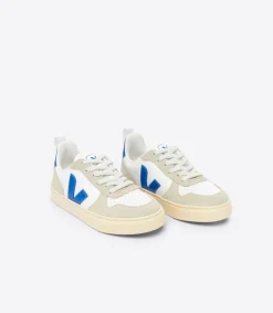 Kids VEJA V-10 LEATHER WHITE PAROS ALMOND