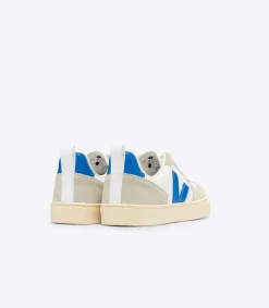 Kids VEJA V-10 LEATHER WHITE PAROS ALMOND