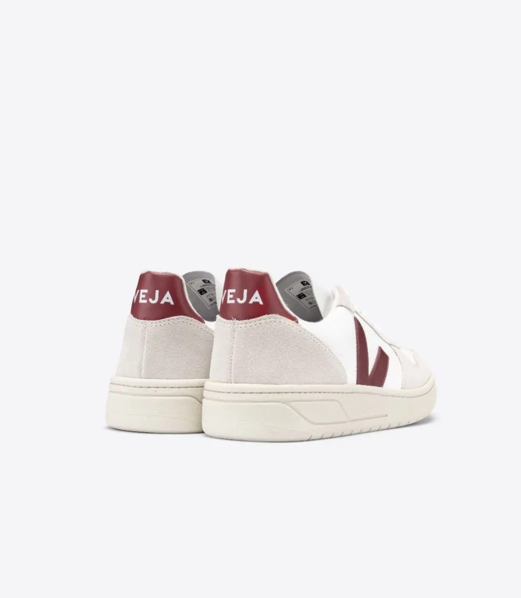 VEJA V-10 B-MESH WHITE NATURAL MARSALA