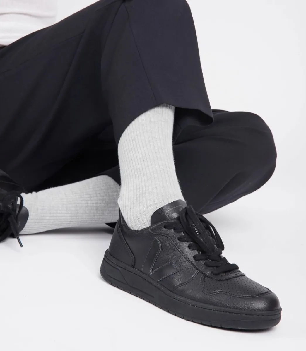 Women VEJA V-10 CWL BLACK BLACK SOLE
