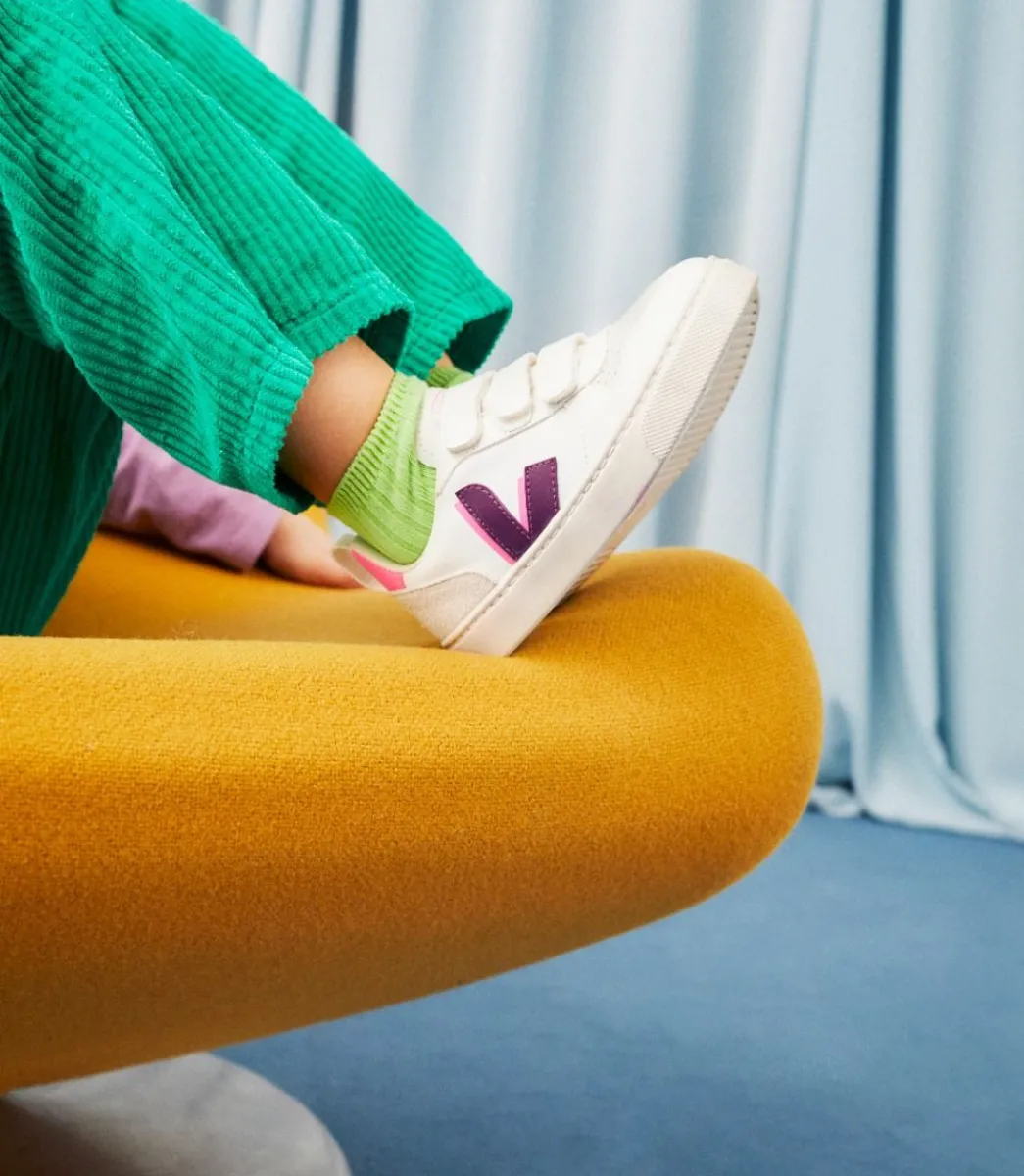 Kids VEJA V-10 CWL WHITE MAGENTA SARI