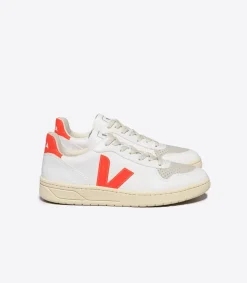 Women VEJA V-10 CWL WHITE ORANGE FLUO