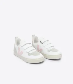 Kids VEJA V-10 CWL WHITE PETALE