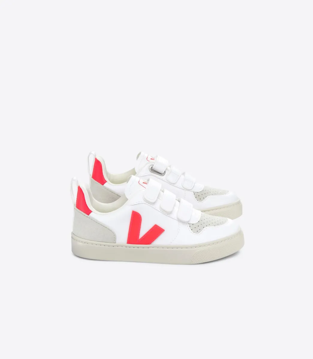 Kids VEJA V-10 CWL WHITE ROSE FLUO