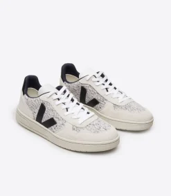Women VEJA V-10 FLANNEL SNOW BLACK