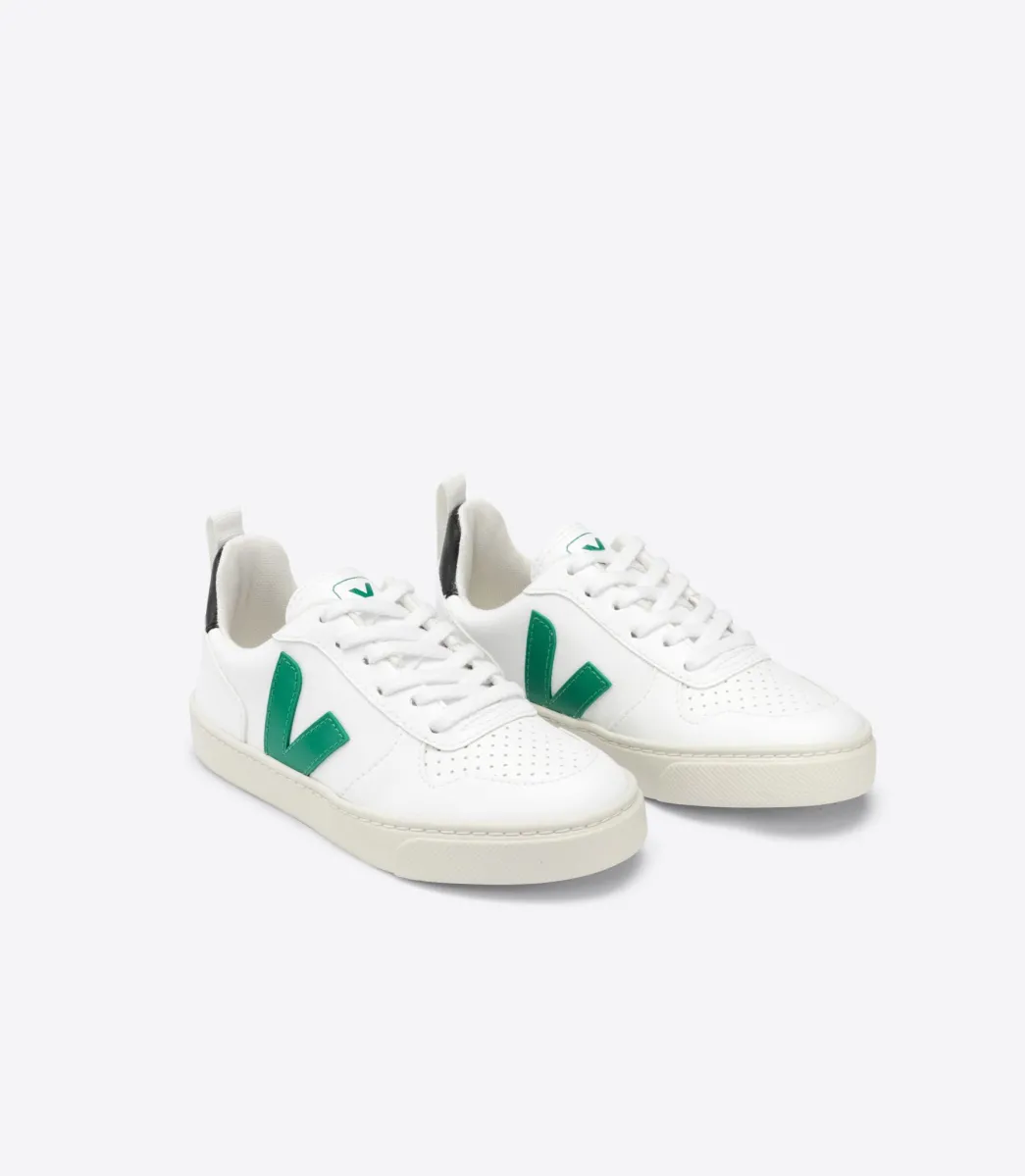 Kids VEJA V-10 LACES CWL WHITE EMERAUDE BLACK