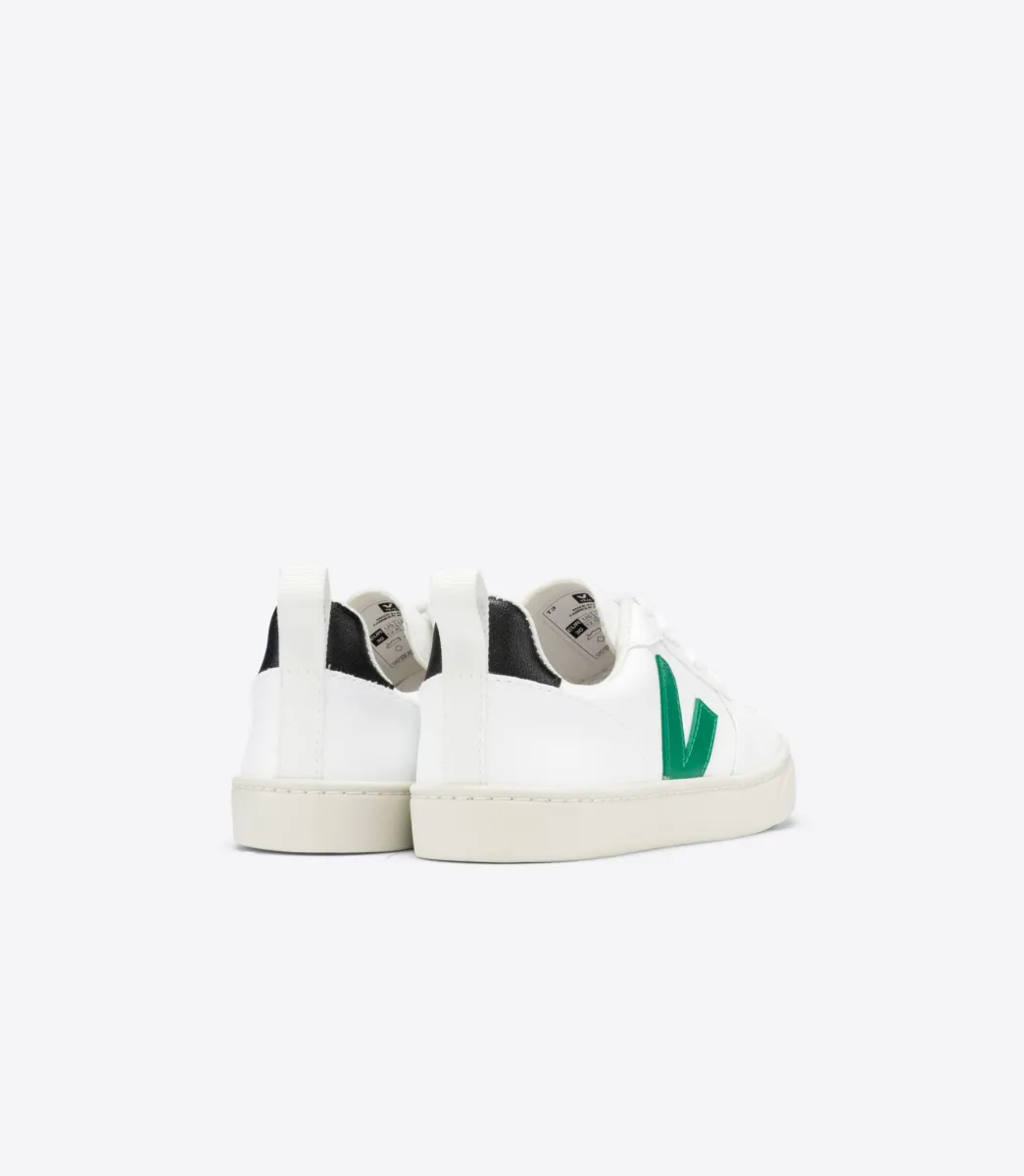 Kids VEJA V-10 LACES CWL WHITE EMERAUDE BLACK