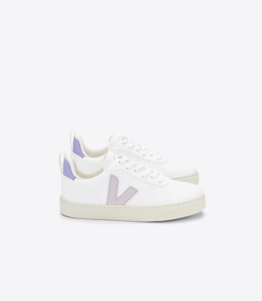 Kids VEJA V-10 LACES CWL WHITE PARME LAVANDE