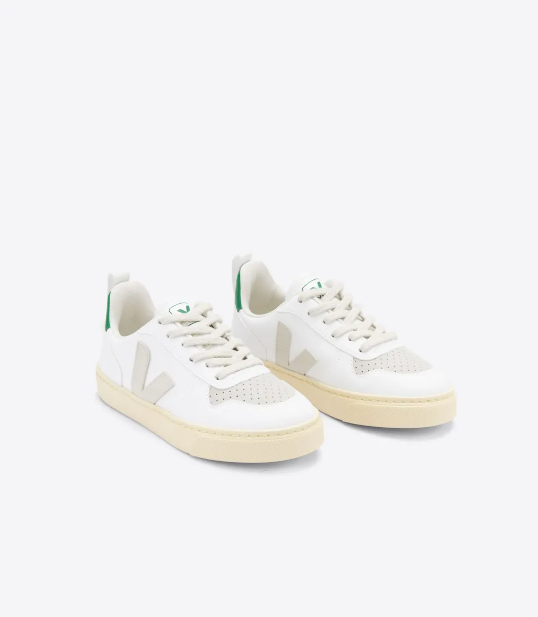 Kids VEJA V-10 LACES CWL WHITE PIERRE EMERAUDE