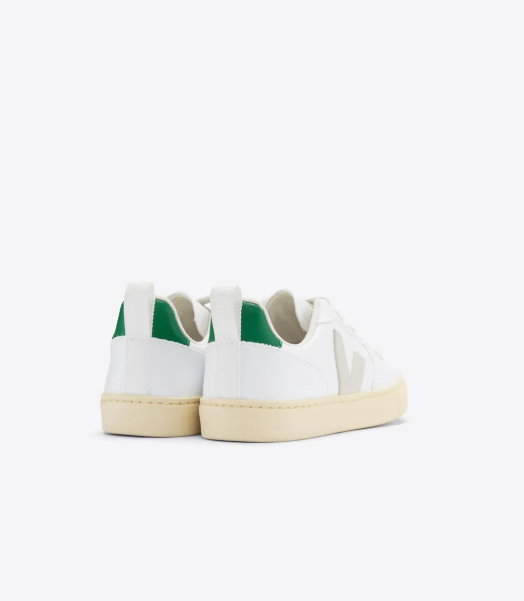 Kids VEJA V-10 LACES CWL WHITE PIERRE EMERAUDE
