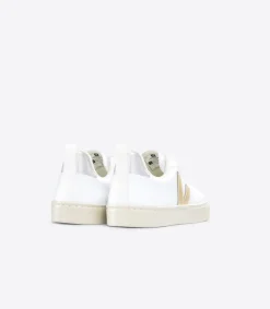 Kids VEJA V-10 LACES CWL WHITE PLATINE SILVER