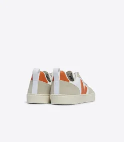 Kids VEJA V-10 LACES LEATHER WHITE FURY ALMOND
