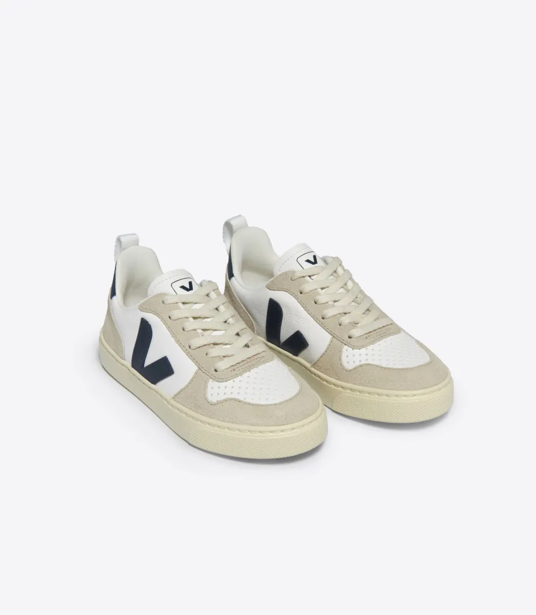 Kids VEJA V-10 LACES LEATHER WHITE NAUTICO ALMOND
