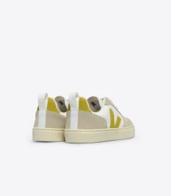 Kids VEJA V-10 LACES WHITE LIQUOR ALMOND