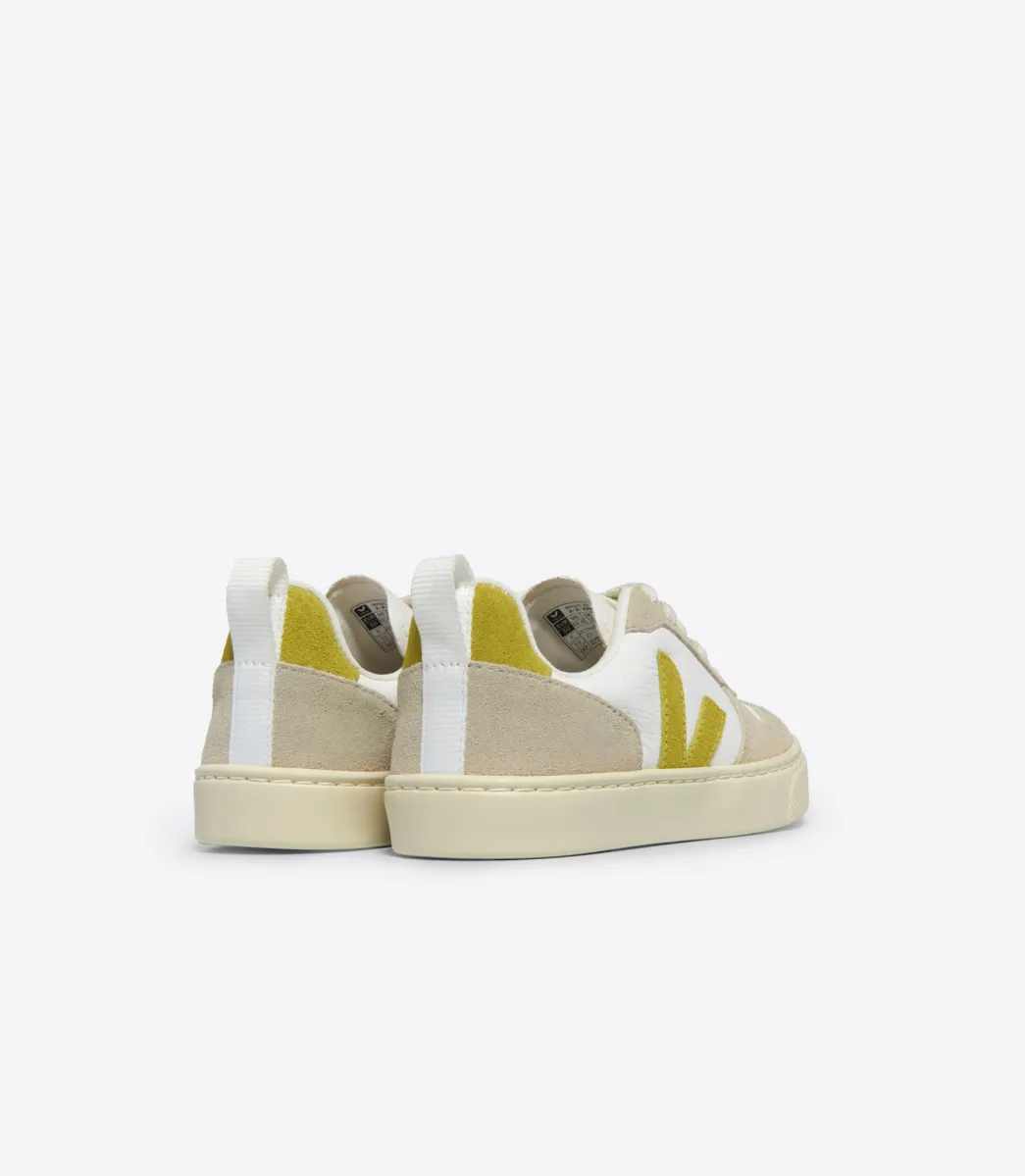 Kids VEJA V-10 LACES WHITE LIQUOR ALMOND
