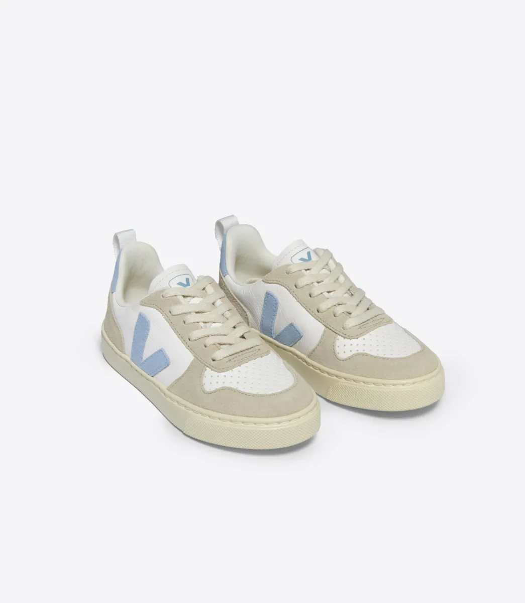 Kids VEJA V-10 LACES WHITE STEEL ALMOND