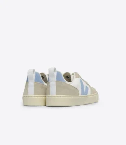 Kids VEJA V-10 LACES WHITE STEEL ALMOND