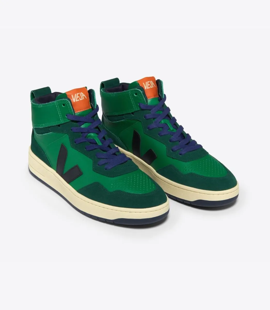 Women VEJA V-95 LEATHER EMERAUDE BLACK