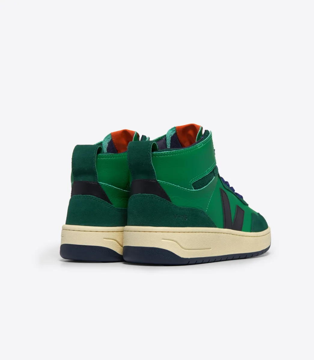 Women VEJA V-95 LEATHER EMERAUDE BLACK