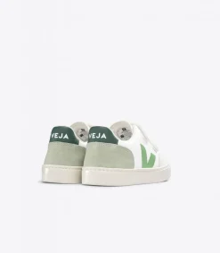 Kids VEJA V-12 LEATHER EXTRA WHITE MULTICO CLAY