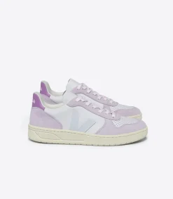 Women VEJA V-10 LEATHER GRAVEL MENTHOL PARME