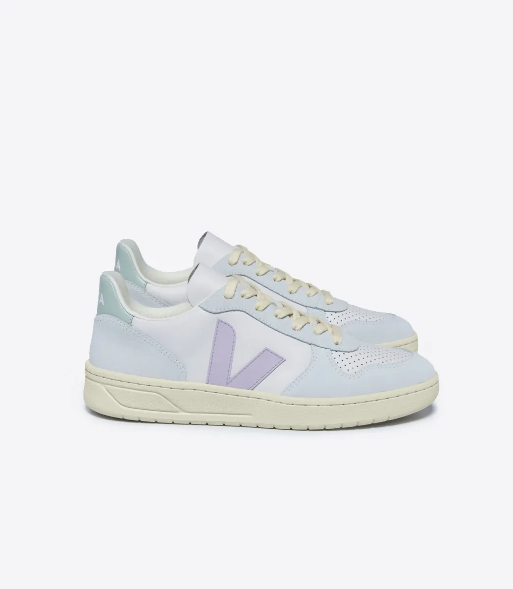 Women VEJA V-10 LEATHER GRAVEL PARME MENTHOL