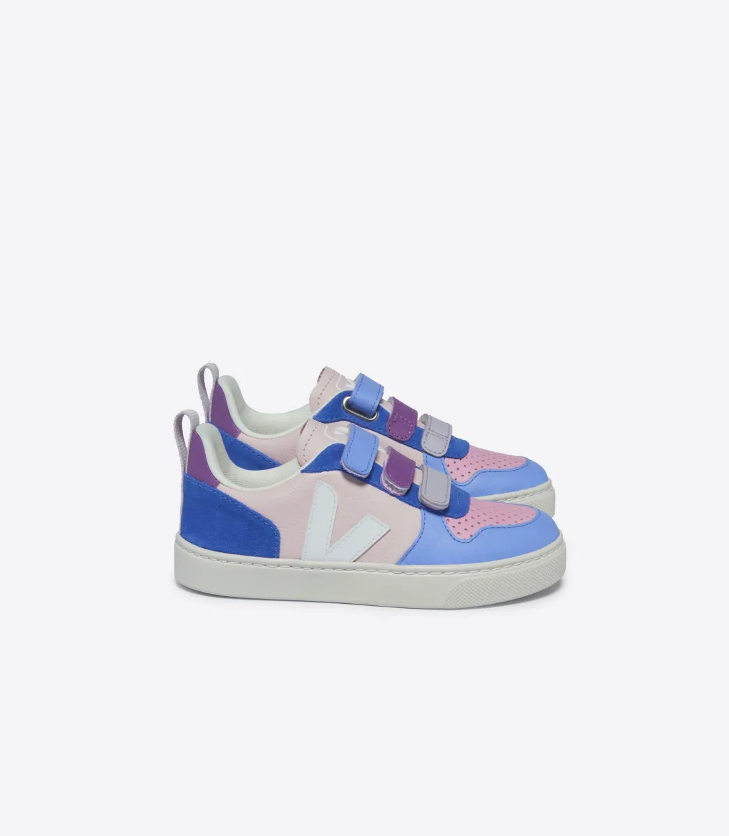 Kids VEJA V-10 LEATHER MULTICO PETALE WHITE