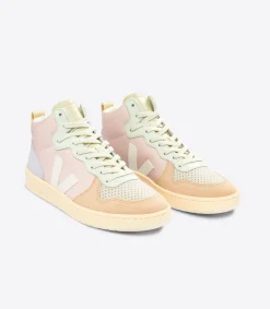 Women VEJA V-15 LEATHER PETALE WHITE MULTICO