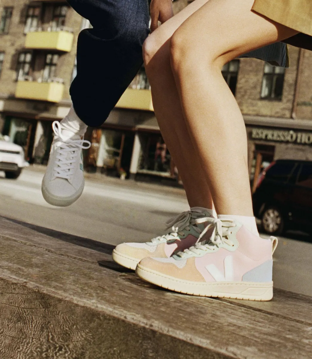 Women VEJA V-15 LEATHER PETALE WHITE MULTICO