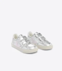 Kids VEJA V-12 LEATHER SILVER LASSI