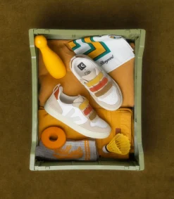 Kids VEJA V-10 LEATHER X BONPOINT MULTICO ALMOND