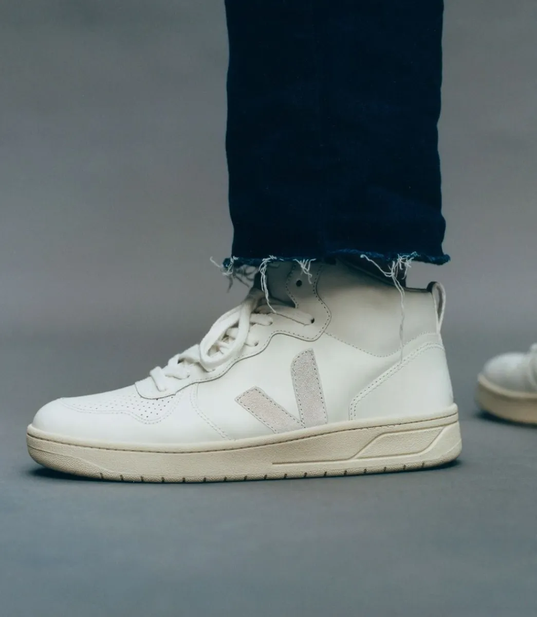 Women VEJA V-15 LEATHER WHITE