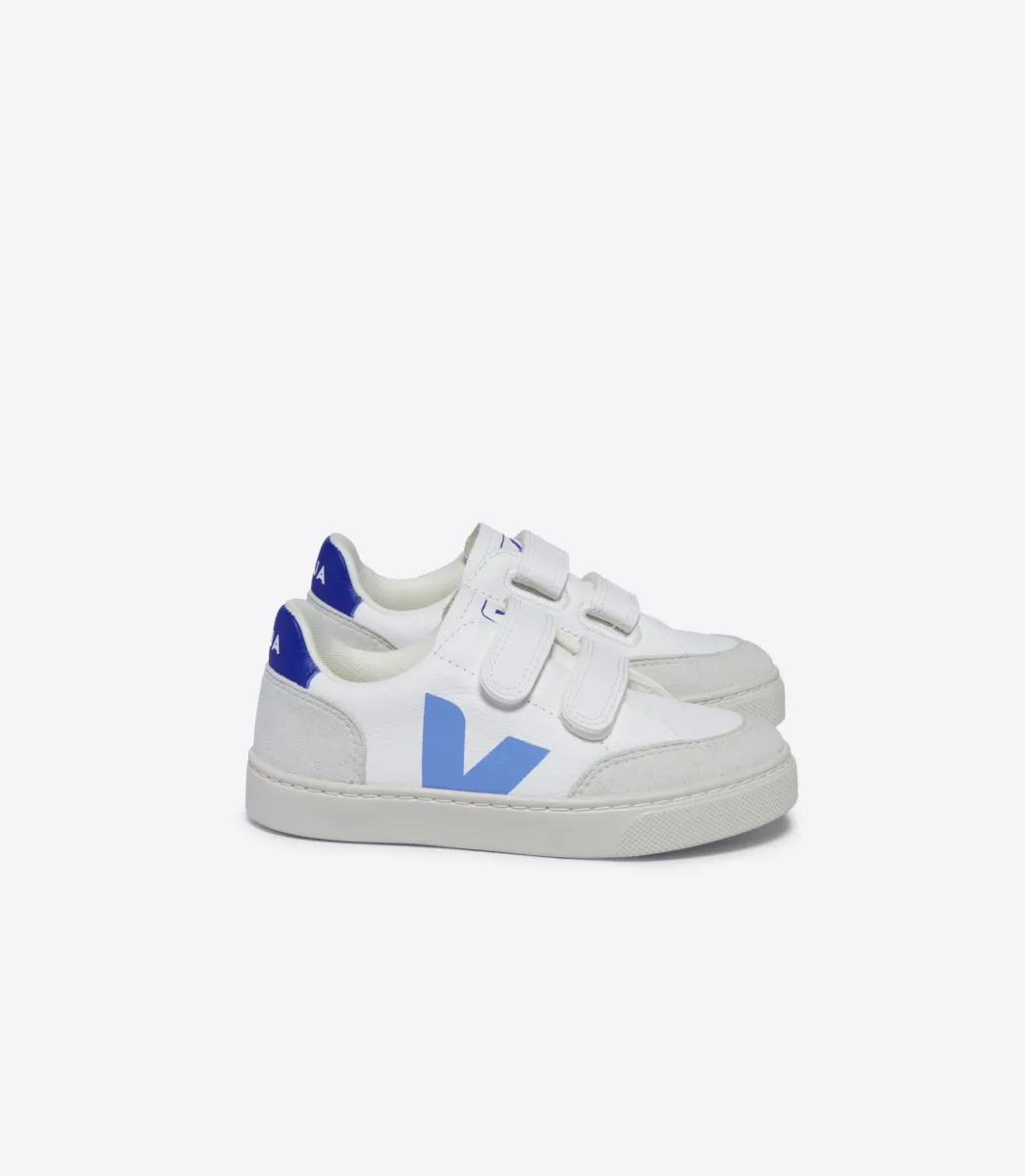 Kids VEJA V-12 LEATHER WHITE AQUA PAROS