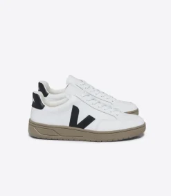 Women VEJA V-12 LEATHER WHITE BLACK DUNE