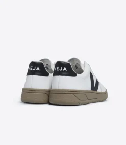 Women VEJA V-12 LEATHER WHITE BLACK DUNE