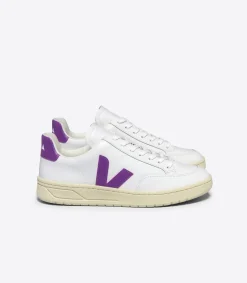 Women VEJA V-12 LEATHER WHITE COSMOS