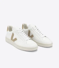 Women VEJA V-12 LEATHER WHITE DUNE