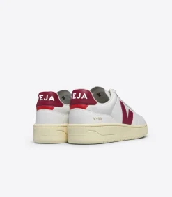 Women VEJA V-90 LEATHER WHITE MARSALA
